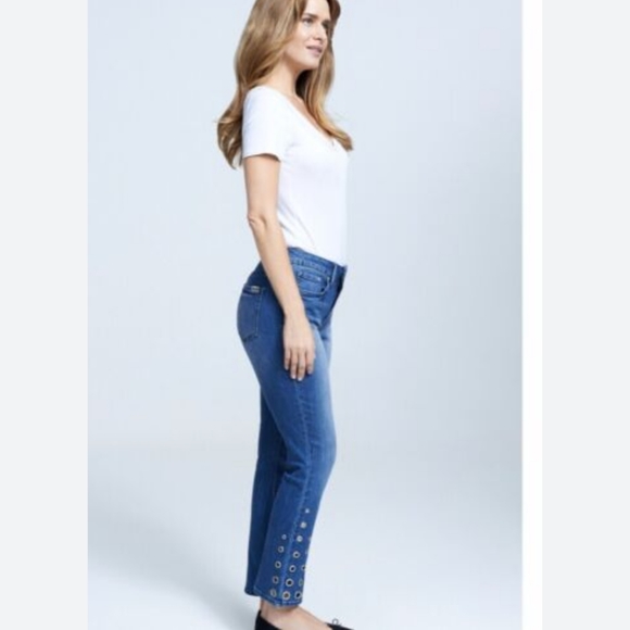 Seven 7 Reeves NWOT Mid Rise Micro Boot Ankle Jeans Ladies Grommets Size 8 - Picture 4 of 14